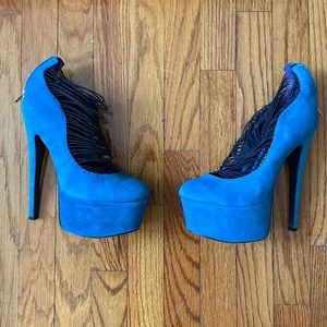 Platform Shoes London Trash Size 8.5M Color Teal In box Slightly used Worn Once